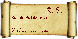 Kurek Valéria névjegykártya